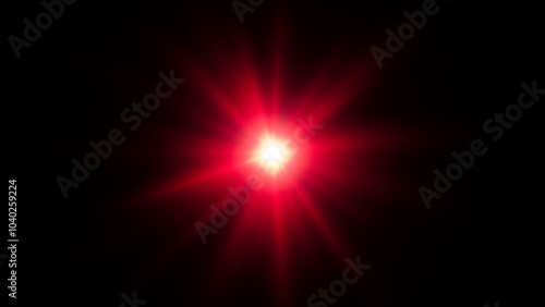 Red Star Burst Abstract Explosion with Glowing Red Rays
