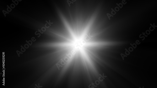 White sunlight special lens flash light effect. Front solar flare lenses. 