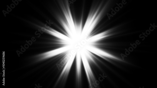 Star With Lens Flare. shiny sun, sunbeams, sunrays, sunshine design. Light 