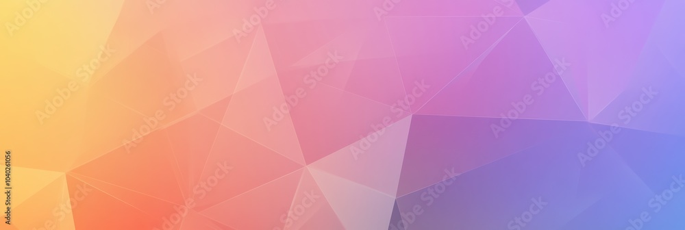 Obraz premium This artwork features a soft gradient background filled with polygonal shapes, blending warm and cool colors seamlessly. Generative AI