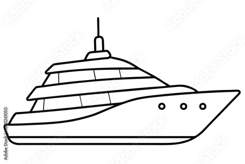 Yacht line art vector illustration