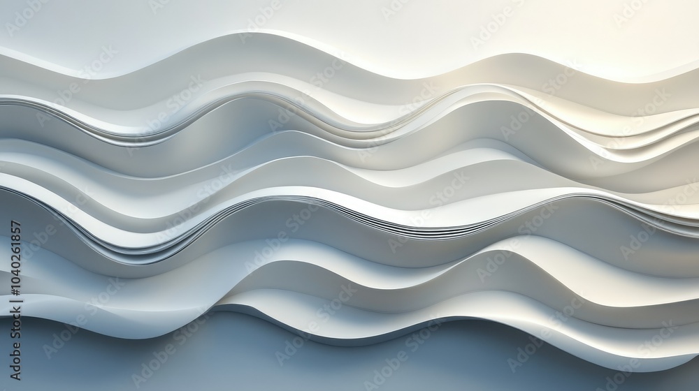 Obraz premium Three dimensional render of wavy pattern. waves abstract background texture