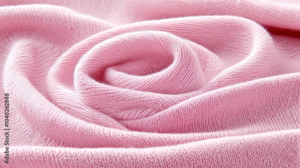Delicate pink fabric elegantly arranged in a swirling pattern Delicate pink fabric elegantly arranged in a swirling pattern
