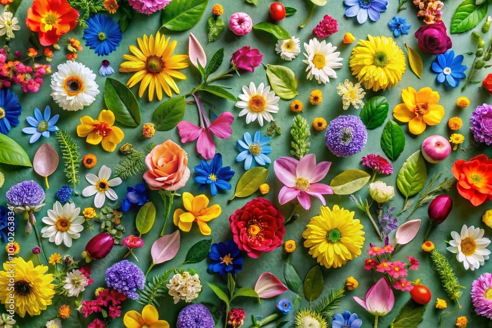 Spring Floral Ditsy Pattern for Fabric, Wallpaper, and Home Decor - Vibrant Urban Exploration Style Spring Floral Ditsy Pattern for Fabric, Wallpaper, and Home Decor - Vibrant Urban Exploration Style