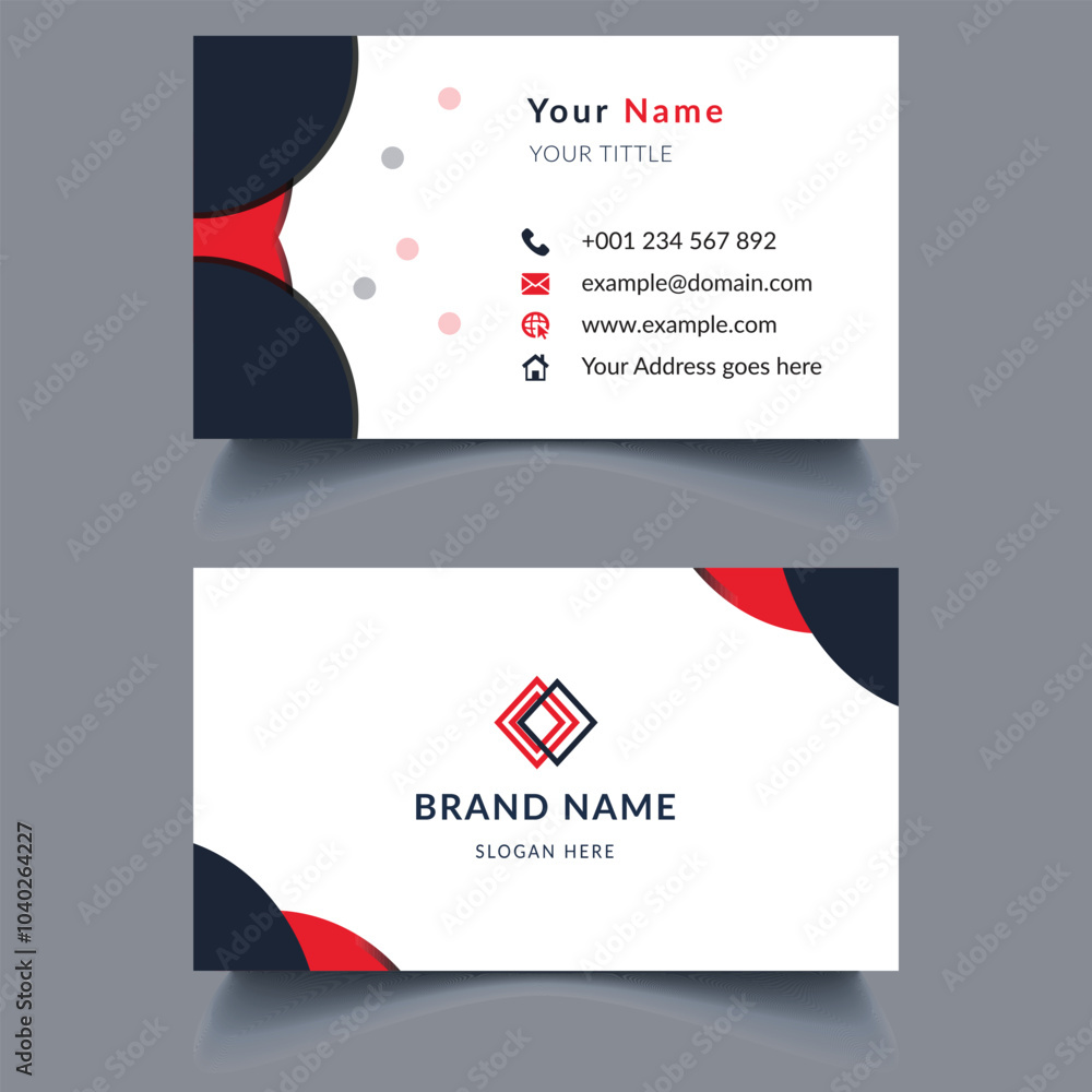 Red modern creative business card template. name card horizontal simple clean template vector design. Corporate and clean Creative business card template.
Stationery design. invoice design.