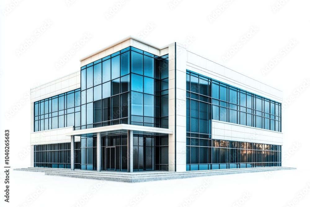 Fototapeta premium A large white building with many windows, ideal for commercial or corporate use