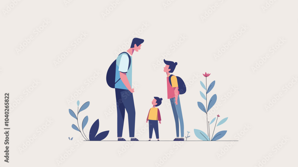 Fototapeta premium Mentorship or advice from mentor for personal development tiny person concept, flat vector illustration , Mentorship