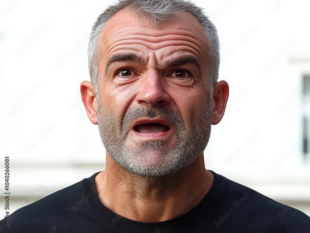 Obraz premium People facial emotion expression, AI generated