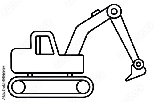 Excavator line art illustration