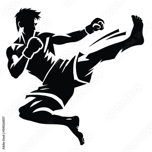 Kickboxer Silhouette