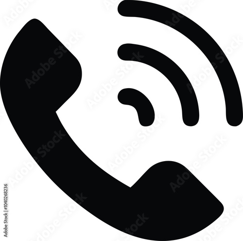 Phone Call Icon Vector - Minimalistic Black and White Communication Symbol,  call icon, phone icon,