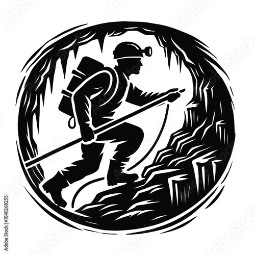 Caving Silhouette