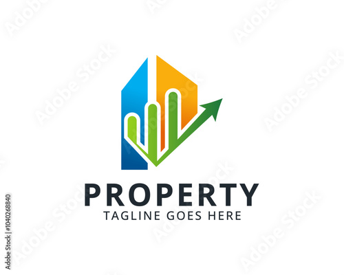 Real estate property investment colorful logo icon vector template design for industrial business.