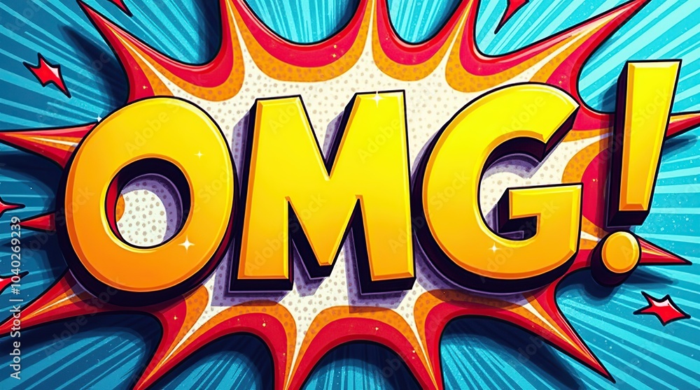Fototapeta premium Bright and colorful comic book style omg explosion background