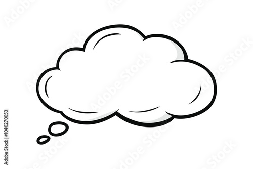 Line art thought bubble thinking cloud vector