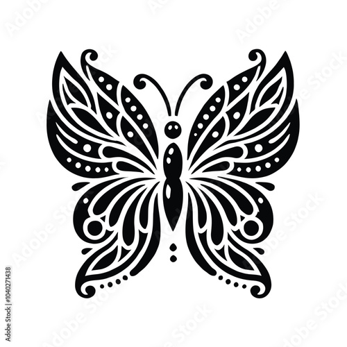 Symmetrical Butterfly Silhouette