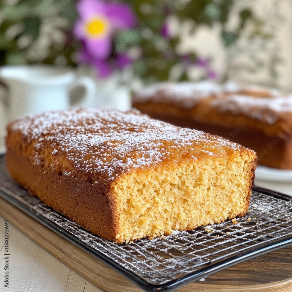 delicious sponge cake before sprinkling with powdered sugar delicious sponge cake before sprinkling with powdered sugar