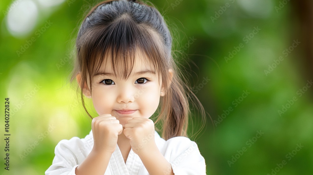 cute beautiful girl karate kid pose Generative AI cute beautiful girl karate kid pose Generative AI