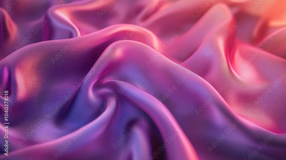 Obraz premium Abstract Background with 3D Wave Gradient Silk Fabric