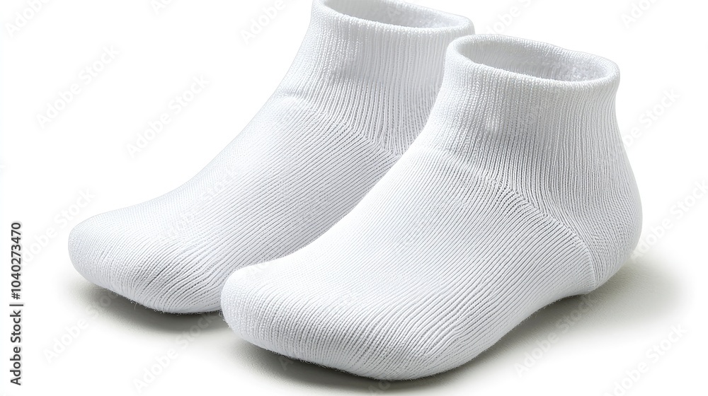 Plain white ankle socks on a clean background Plain white ankle socks on a clean background