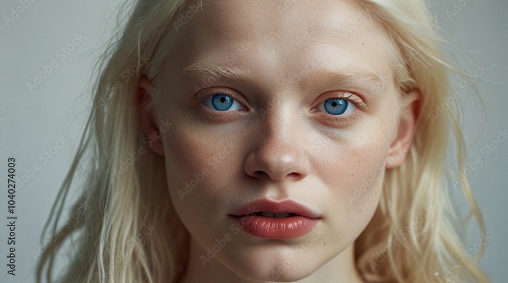 Portrait of beautiful mesmerizing albino woman in 20s Portrait of beautiful mesmerizing albino woman in 20s