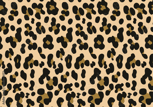 
Leopard skin texture. Seamless animal pattern. Leopard print for textile, vector background