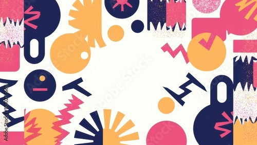 Wallpaper Mural Colorful Abstract Pattern with Geometric Shapes Torontodigital.ca