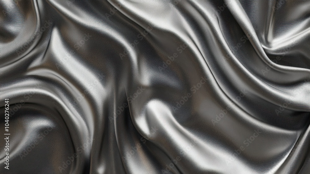 Close-Up of Smooth Gray Silk Fabric with Elegant Folds – Luxurious Silver Textile Texture for Backgrounds and Fashion Concepts Close-Up of Smooth Gray Silk Fabric with Elegant Folds – Luxurious Silver Textile Texture for Backgrounds and Fashion Concepts