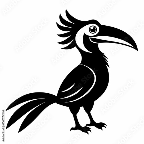 Hornbil bird icon silhouette vector illustration on white background photo