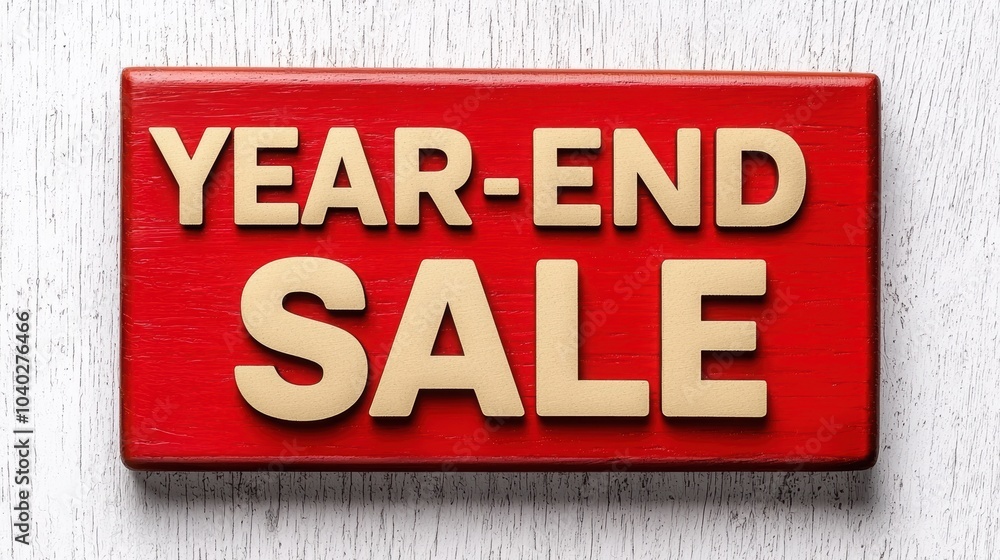 Eye-catching year-end sale sign on a wooden background. Perfect for promotions, marketing, or advertising seasonal discounts. Eye-catching year-end sale sign on a wooden background. Perfect for promotions, marketing, or advertising seasonal discounts.