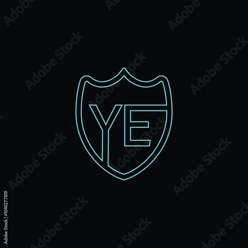  YE shield logo with wing vector illustration .ye logo photo