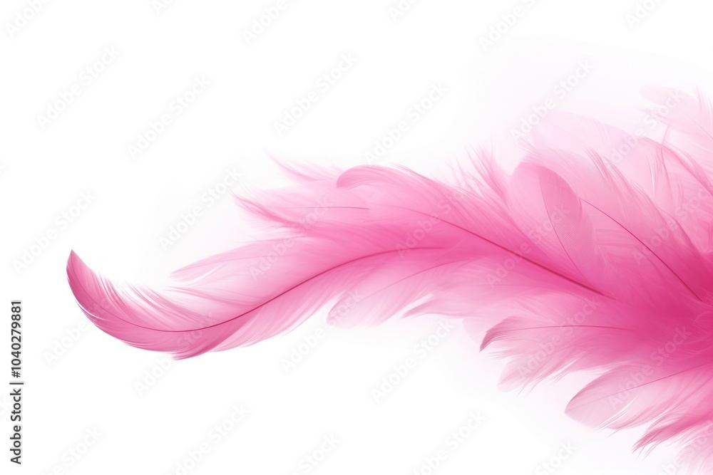 Obraz premium Pink feathers backgrounds red white background.