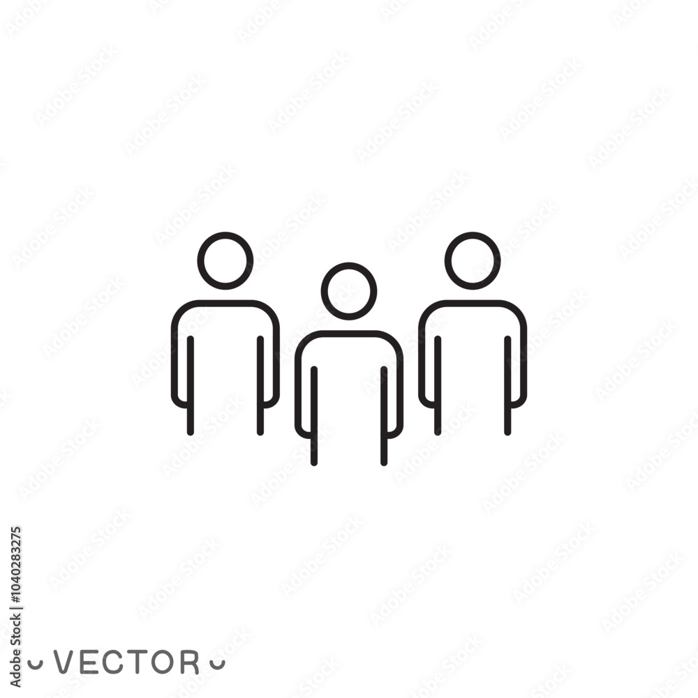 people icon, group of three mans, thin line symbol isolated on white background, editable stroke eps 10 vector illustration people icon, group of three mans, thin line symbol isolated on white background, editable stroke eps 10 vector illustration
