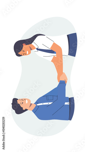Smiling plainly and firmly handshaking with human resource manager, Compliance