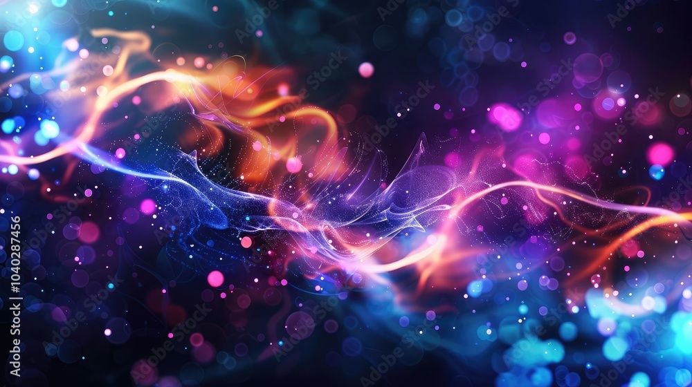 Obraz premium Futuristic light effects on a dark backdrop