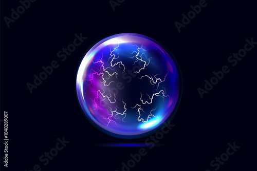 Science and technology abstract graphic background sphere. Force field globe shell. Vector