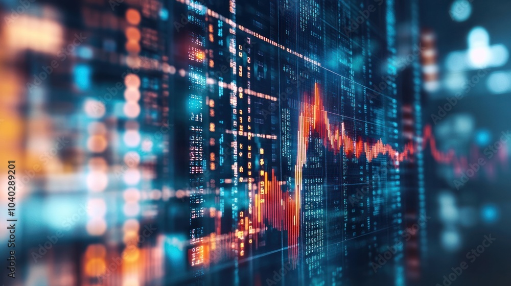 Economic growth displayed through a financial graph, highlighting data analytics and forecasting Economic growth displayed through a financial graph, highlighting data analytics and forecasting