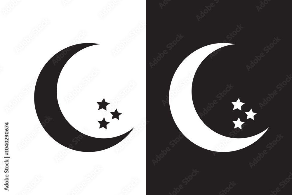 Half moon outline and filled vector icon sign symbol isolated logo Half moon outline and filled vector icon sign symbol isolated logo