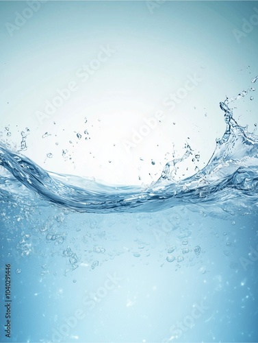 Clear Blue Water Wave with Splash
