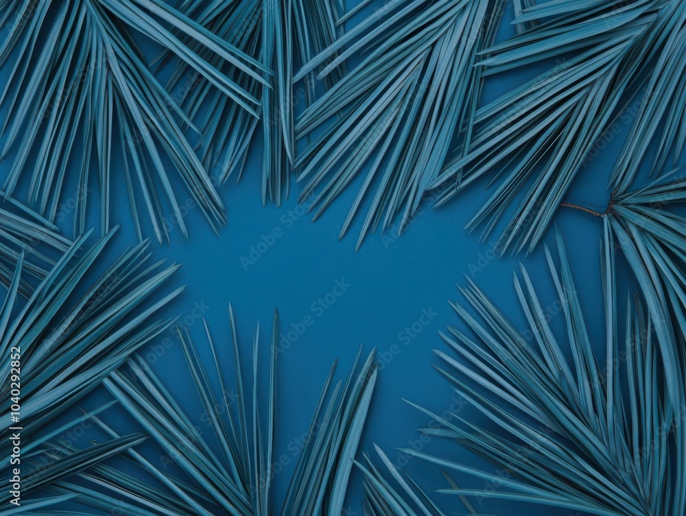 Obraz premium Stylized blueprint of pine tree needles arranged in a repetitive pattern, geometric abstraction, natural forms