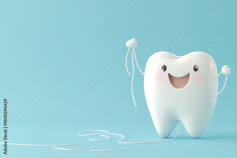Happy Cartoon Character in Soothing Light Blue Happy Cartoon Character in Soothing Light Blue