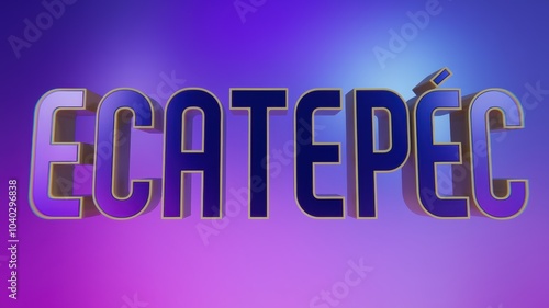 Modern Neon Sign: 'Ecatepec' in Bold Letters with a Purple Gradient Background, Suitable for Urban Themes and Cityscapes. photo