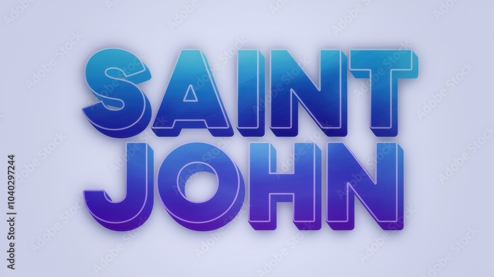 Vibrant Gradient Text: The name 'Saint John' showcasing a modern design with blue and purple tones, ideal for branding projects. Vibrant Gradient Text: The name 'Saint John' showcasing a modern design with blue and purple tones, ideal for branding projects.