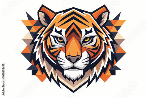 Geometric Tiger Head Vector