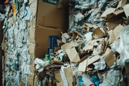 Sorting Cardboard and Paper Clutter Jumble photo