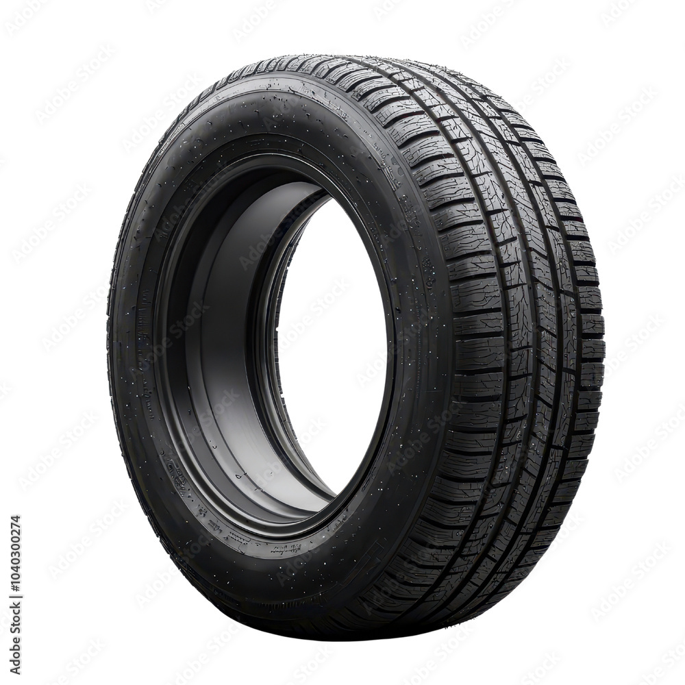 Modern car tire with intricate tread design, white isolated background. transparent background. Modern car tire with intricate tread design, white isolated background. transparent background.