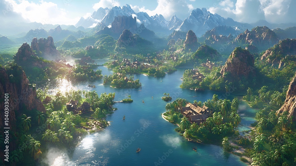 Untouched landscapes of Enoch's era wild lush environments with humans living in harmony with nature spiritual energy emanates through ancient scenery filled with divine mysticism Untouched landscapes of Enoch's era wild lush environments with humans living in harmony with nature spiritual energy emanates through ancient scenery filled with divine mysticism