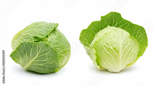  cabbage isolated on white background, clipping path, full depth of field