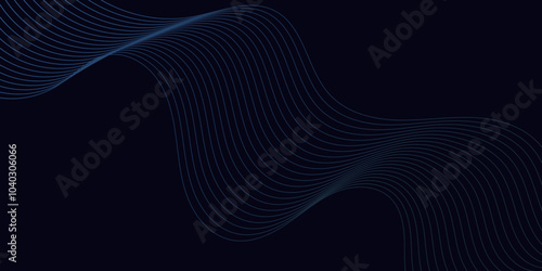 Blue color wave line abstract background design.  Energy waves technology concept design for business, presentation, banner.