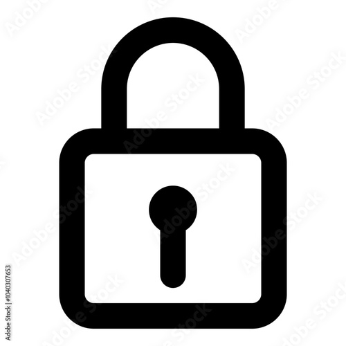 Lock icon isolated on white background